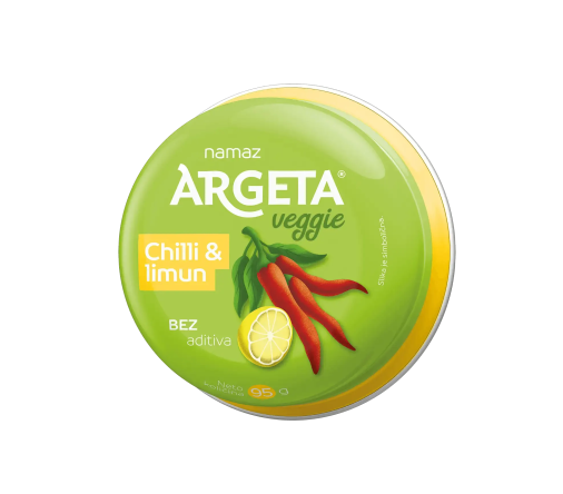 Deklaracija Argeta Veggie namaza sa istaknutim ekstraktom kvasca.