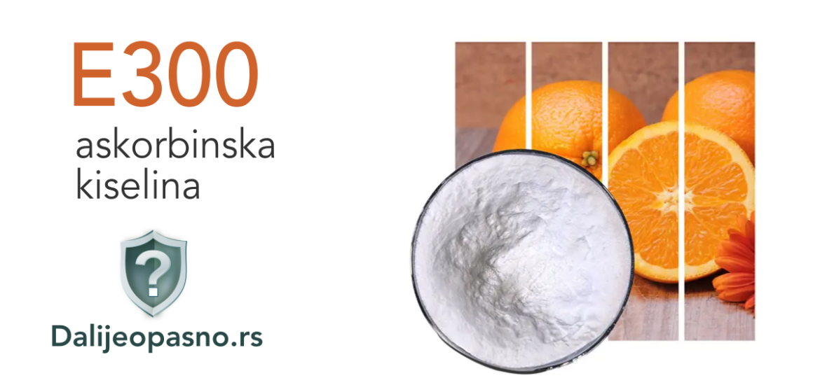 Aditiv E300 askorbinska kiselina kao antioksidans i konzervans u prehrambenoj industriji.