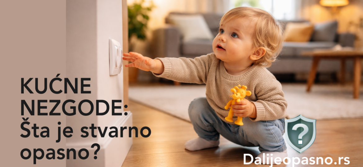 Radoznalo dete u blizini utičnice i igračaka - vodič za prvu pomoć kod kućnih nezgoda na sajtu dalijeopasno.rs